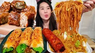 Satisfying Big Bites Mukbang: Filipino Noodles & Kikiam | ASMR Eating Show