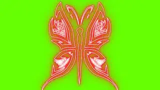 Neon butter fly animation green screen and black screen