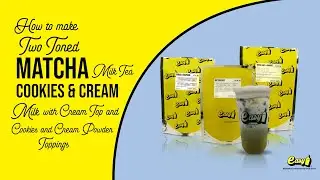 How to make Two Toned Matcha Milk Tea and Cookies and Cream Milk with Cream Top topping