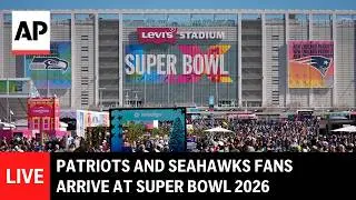 Super Bowl 2026 LIVE: Patriots and Seahawks fans arrive at Levi&rsquo;s Stadium