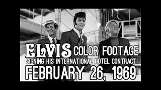Elvis Presley Color Footage Signing His International Hotel Contract in Las Vegas February 26, 1969