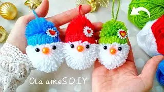 🎄 It's so Beautiful ❤️🌟 DIY Gnome Christmas Ornament - Super Easy Gnome Making Idea with Yarn