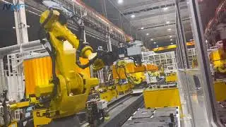 3T payload linear rail supporting Fanuc handing robot.