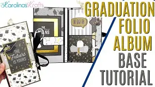 Graduation Folio Mini Album Base Tutorial Easy, NEW Folio Mini Album Design with Interactive Pages