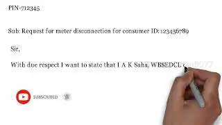 Electricity Meter disconnection application sample letter | WBSEDCL CESC