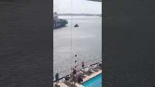 Caribbean Princess cruise ship in Gatun Lake Panama Canal