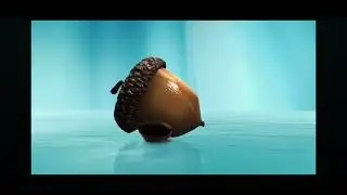 Scrat using his acorn like an inflating machine