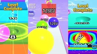Ball Run 2048 vs Ball Run 2048 INFINITY MODE vs Ball Run Infinity - all levels gameplay walkthrough