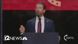 Donald Trump Jr. speaks at Charlie Kirk Memorial
