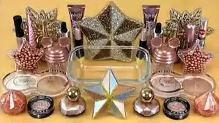 Rose GOLD SLIME * Mixing makeup and glitter into Clear Slime * ASMR Satisfying Slime Vid...