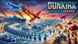 LEGO Dunkirk - BLUE vs RED Army Miracle Escape - Epic WW2 Battle ⛵💥