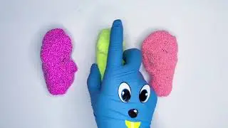 Slime video: Blue Muzzle Gloves and Colors mixing lol