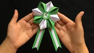 14 August Badge Making with Paper 🇵🇰 | Easy DIY Rosette Craft for Independence Day Decoration