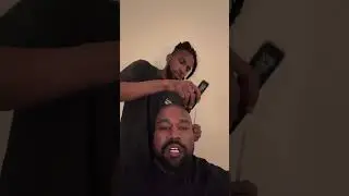 Kanye West getting a hair cut! 💈🎶👀