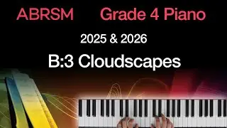 Cloudscapes / ABRSM Grade 4 Piano 2025 & 2026, B:3 / Synthesia Piano tutorial + Slow Version