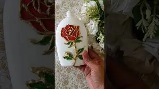 Glue gun magic on bottle| #shorts #shortsfeed #viralshorts #art #craft #viraldiy #diy #homedecor