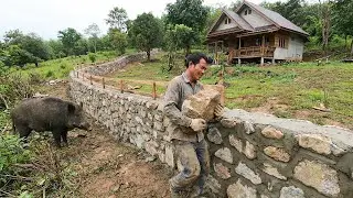 I Built a Massive Stone Wall and Safety Railing to Protect My Farm