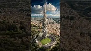 An aerial view of a marble stadium design #architecture #football #soccer
