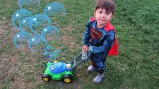 Lawn Mower Bubble Machine Toys for Kids! family fun video