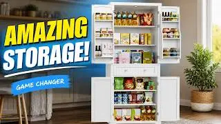 Check out this COOL Kitchen PANTRY Cabinet I Got off of Amazon | Product Review