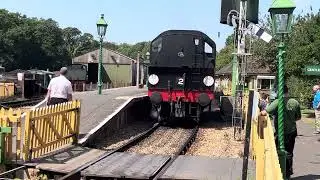 Ivatt Class 2, 41313 Leaving Havenstreet Station, Isle of Wight Steam Railway on 12/08/2025