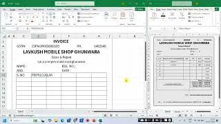 MS Excel | Bill Format || How to Create Bill Format IN MS Excel 