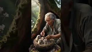 The First Encounter Elderly Man Meets Giant Owl 🦉✨ #wildwings #owl