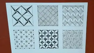 6 Easy Zentangle Patterns | Part 2 ✍️🖤