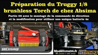 Préparation partie 08 du truggy 1/8 brushless Torch de chez Absima - Nouvelle implantation de l'accu