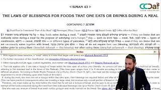 83 [1.6] Kitzur Yomi 42:20-43:3 [Bentching In Different Location. Davening, Sleeping During Meal]