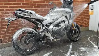 ASMR cleaning my Yamaha Tracer 9 GT+