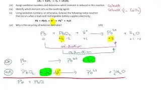 Leaving Certificate Chemistry 2020 Q10b redox