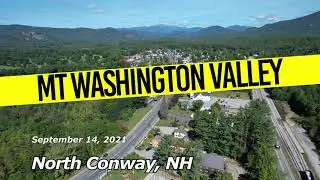 Mount Washington Valley - Aerial View North Conway and Jackson, New Hampshire - September 14, 2021