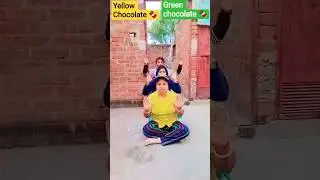 Green chocolate 🍫 Yellow Chocolate 🍫 Challenge 😂#shorts#youtubeshorts #funnyshortvideos