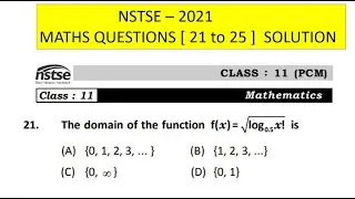 NSTSE 2021 CLASS 11 MATHS QUESTIONS 21 TO 25