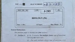 MH 12th Biology HSC board paper solution 2023 | Biology HSC board paper solution 2023