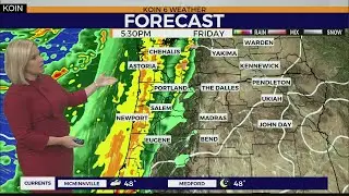 WEATHER FORECAST: Tough mountain travel ahead plus downpours and thunderstorms Friday night.