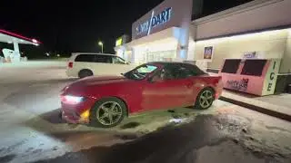 2025 Ford Mustang Convertible Red at Winter