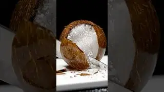 Cutting Glass Coconut ASMR 🥥 #asmr #satisfying  #fruitcutting #ai #relaxing #aiart