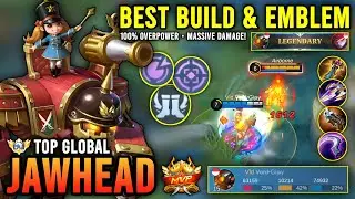 MASSIVE DAMAGE!! JAWHEAD BEST BUILD & EMBLEM 2023 | TOP GLOBAL JAWHEAD GAMEPLAY - MOBILE LEGENDS