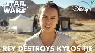 Rey Destroys Kylo Rens TIE Fighter Behind the Scenes Star Wars The Rise of Skywalker