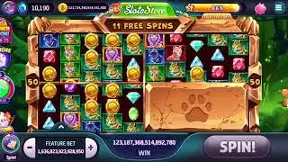 Slotomania SlotoFigz Volcano Set Silver Lion 1.6Q Bet Free Spins #slotomania #SlotoFigz