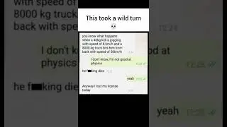 humor meme where a fake physics question about speed and mass gets answered .