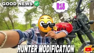 🏎️Hunter 350 modification new idea || Abhi se regular video aaega || R15 right review coming soon