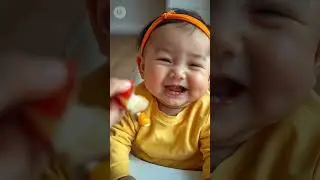 CUTE BABY EATING APPLE = Will Have You Smiling!,,,, #Baby #shorts
