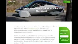 Aptera Solar Electric Vehicle Investment Pause Part 2