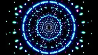 4K TUNEX &ndash; Blauer Neon-Tunnel mit digitalen Ringen und leuchtenden Partikeln  2 Stunden (Ohne Audio)