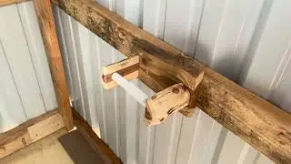 Working on the portable outhouse