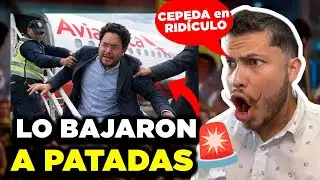 🚨CEPEDA es SACADO a PATADAS de AVIÓN por DEFENSORES de la PATRIA