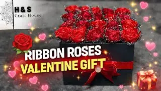 💖 Valentine Special 🌹 Ribbon Roses Gift Idea | Handmade with Love ✨